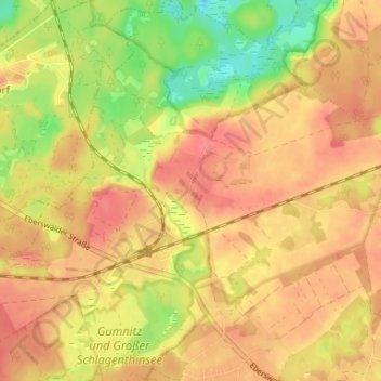 Mappa topografica Dahmsdorf, altitudine, rilievo