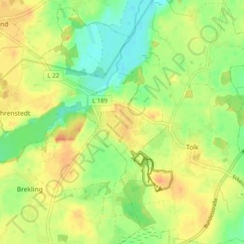 Mappa topografica Lobacker, altitudine, rilievo