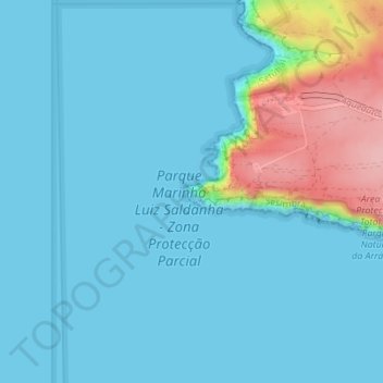 Mappa topografica Cabo Espichel, altitudine, rilievo