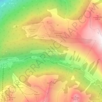 Mappa topografica Marlstein, altitudine, rilievo