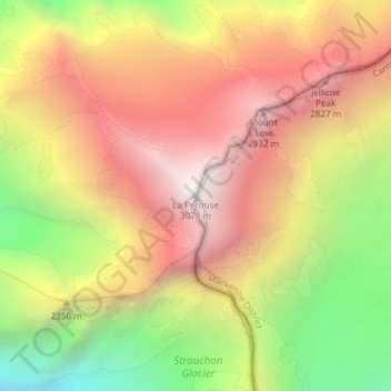 Mappa topografica La Perouse, altitudine, rilievo