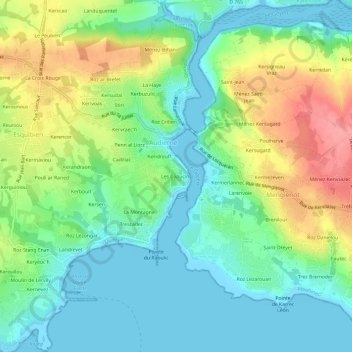 Mappa topografica Les Capucins, altitudine, rilievo