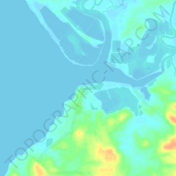 Mappa topografica Guiom, altitudine, rilievo