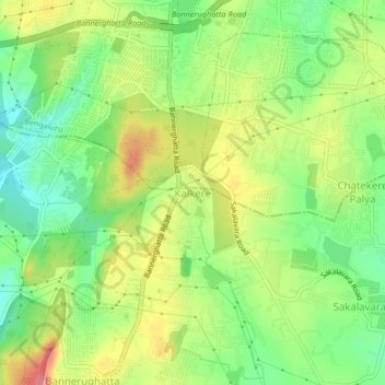 Mappa topografica Kalkere, altitudine, rilievo