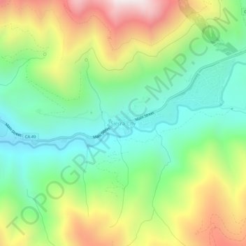 Mappa topografica Sierra City, altitudine, rilievo