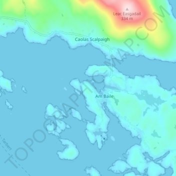 Mappa topografica Cuddy Point, altitudine, rilievo