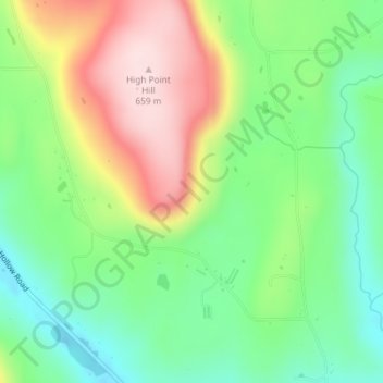 Mappa topografica High Point, altitudine, rilievo
