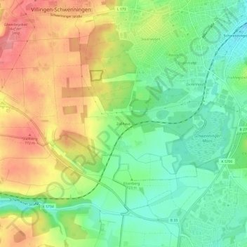 Mappa topografica Zollhaus, altitudine, rilievo
