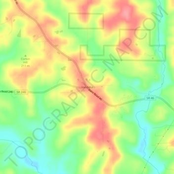 Mappa topografica Vandalia, altitudine, rilievo