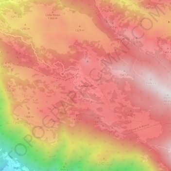 Mappa topografica Campaegli, altitudine, rilievo