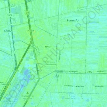 Mappa topografica Khu Khot, altitudine, rilievo