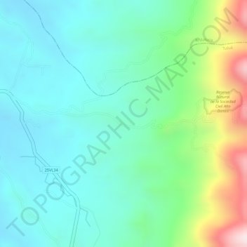 Mappa topografica La Iberia, altitudine, rilievo