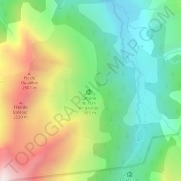 Mappa topografica Plan de Gautier, altitudine, rilievo