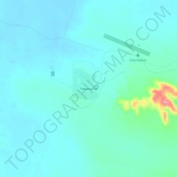 Mappa topografica Yakanarra, altitudine, rilievo
