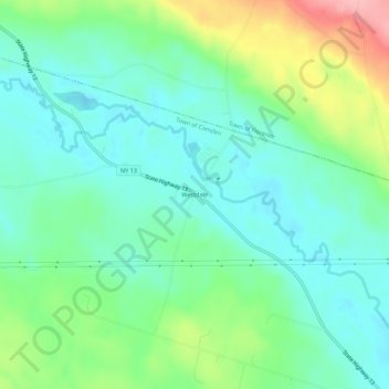 Mappa topografica Westdale, altitudine, rilievo