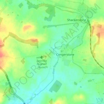 Mappa topografica Bilstone, altitudine, rilievo