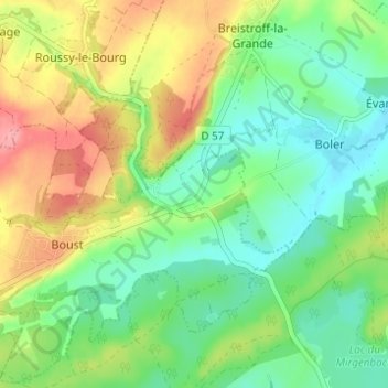 Mappa topografica Basse-Parthe, altitudine, rilievo