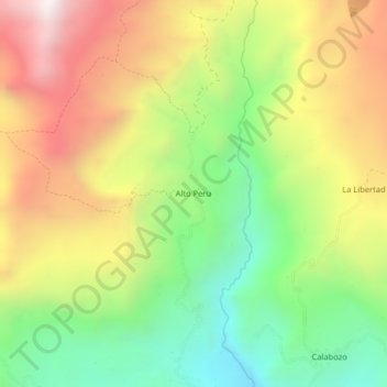 Mappa topografica Alto Peru, altitudine, rilievo