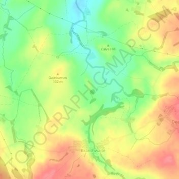Mappa topografica Broomy Hill, altitudine, rilievo