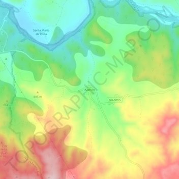 Mappa topografica Azañón, altitudine, rilievo
