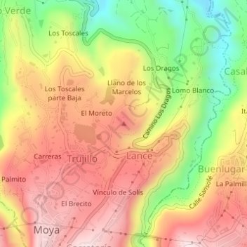 Mappa topografica La Montañeta, altitudine, rilievo