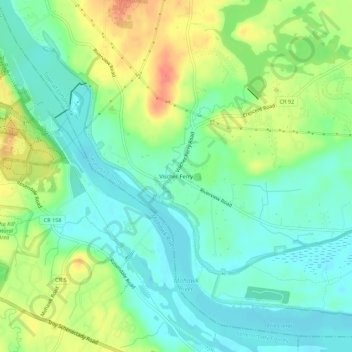 Mappa topografica Vischer Ferry, altitudine, rilievo
