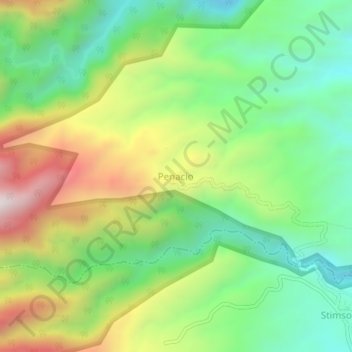 Mappa topografica Penacio, altitudine, rilievo
