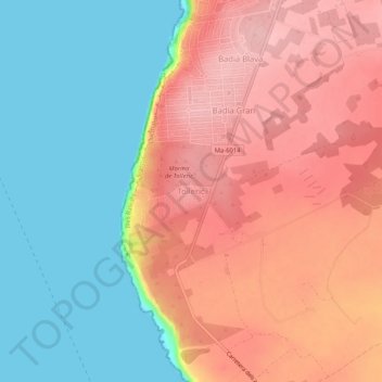 Mappa topografica Tolleric, altitudine, rilievo