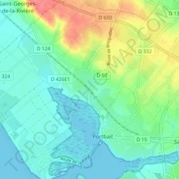 Mappa topografica Les Forges, altitudine, rilievo
