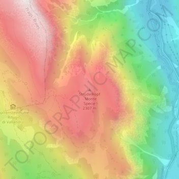 Mappa topografica Monte Specie, altitudine, rilievo