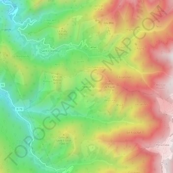 Mappa topografica Béasse, altitudine, rilievo