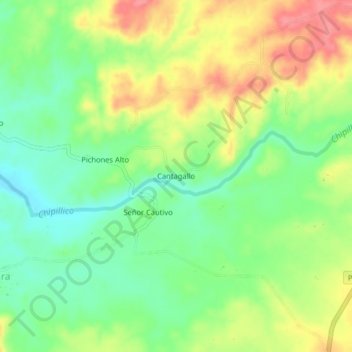 Mappa topografica Cantagallo, altitudine, rilievo