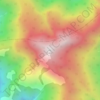 Mappa topografica Tiwan, altitudine, rilievo