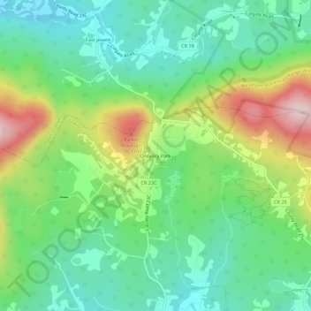 Mappa topografica Onteora Park, altitudine, rilievo