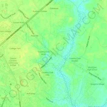 Mappa topografica Humphrey, altitudine, rilievo