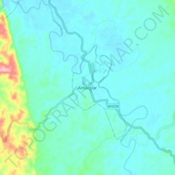 Mappa topografica Amarpur, altitudine, rilievo