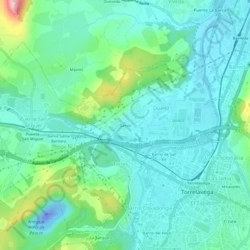 Mappa topografica Ganzo, altitudine, rilievo