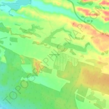 Mappa topografica Pauri Village, altitudine, rilievo