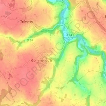 Mappa topografica Kerloas, altitudine, rilievo