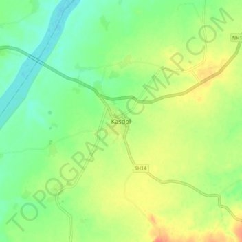 Mappa topografica Kasdol, altitudine, rilievo
