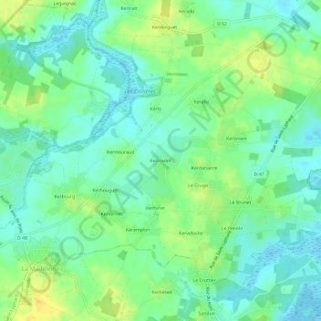Mappa topografica Kercradet, altitudine, rilievo