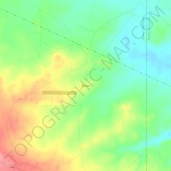 Mappa topografica Tinian, altitudine, rilievo