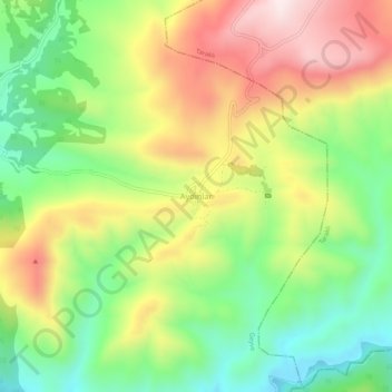 Mappa topografica Aydınlar, altitudine, rilievo