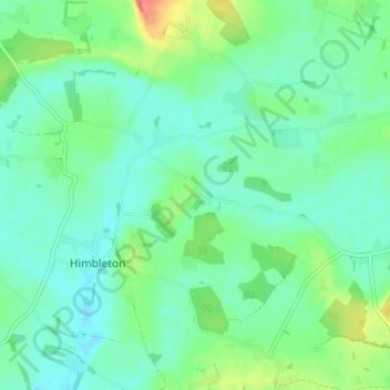 Mappa topografica Earls Common, altitudine, rilievo