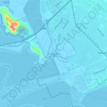Mappa topografica Jarvis Landing, altitudine, rilievo