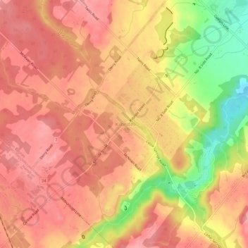 Mappa topografica Kilbride, altitudine, rilievo