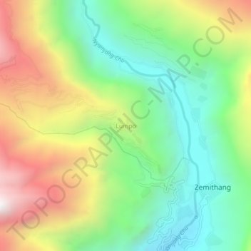 Mappa topografica Lumpo, altitudine, rilievo