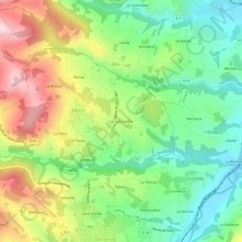 Mappa topografica La Calonnière, altitudine, rilievo