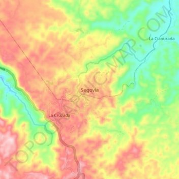 Mappa topografica Segovia, altitudine, rilievo