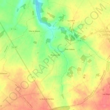 Mappa topografica Maisoncelle, altitudine, rilievo